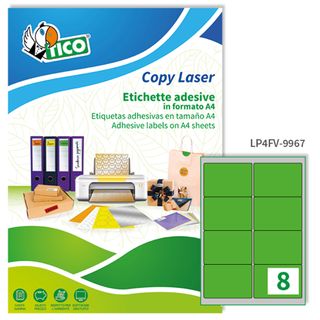 Etichette adesive LP4F - in carta - angoli arrotondati - permanenti - 99,1 x 67…