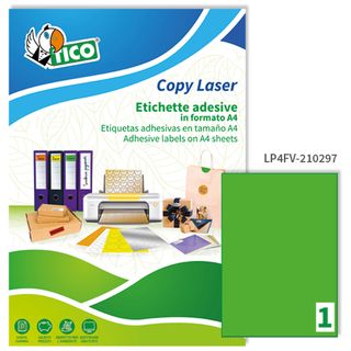 Etichette adesive LP4F - in carta - permanenti - 210 x 297 mm - 1 et/fg - 70 fo…