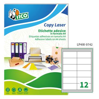 Etichette adesive LP4W - in carta - angoli arrotondati - permanenti - 97 x 42,3…