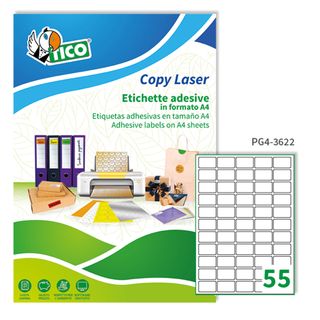Etichette adesive PG4 - in carta - laser - permanenti - 36 x 22 mm - 55 et/fg -…