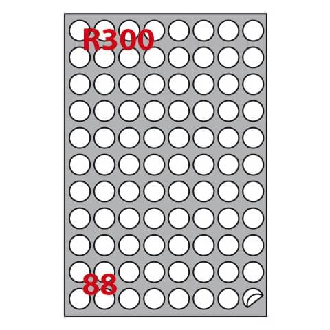 Etichette adesive R/300 - in carta - permanenti - tonde - diametro 20 mm - 88 e…