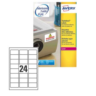 Etichette adesive extra strong L6141 - in poliestere - laser - permanenti - 63,…