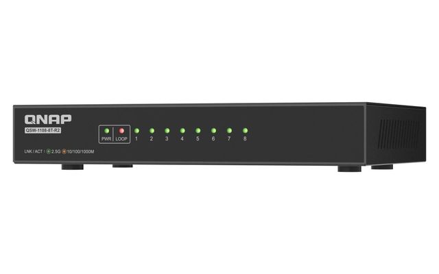 SWITCH QNAP QSW-1108-8T-R2 8P 2.5GBPS, CON RJ45 - UNMANAGED SWITCH