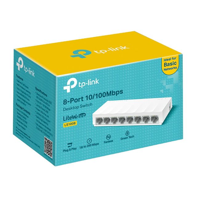 SWITCH TP-LINK LiteWave LS1008 8P LAN DESKTOP 10/100M RJ45 CASE PLASTICA
