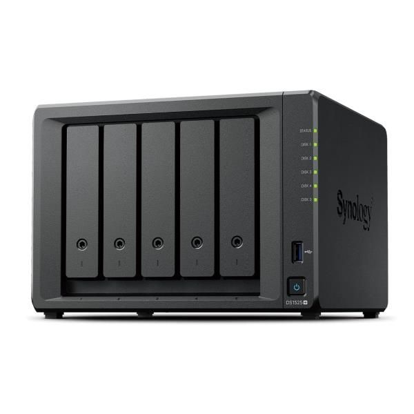 SYNOLOGY DS1525+ DISKSTATION NAS 5 BAY SATA III 2.5"/3.2" CPU AMD V1500B QUAD-C…