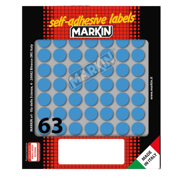 Etichette adesive tonde - in carta - permanenti - diametro 14 mm - 63 et/fg - 1…