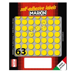 Etichette adesive tonde - in carta - permanenti - diametro 14 mm - 63 et/fg - 1…