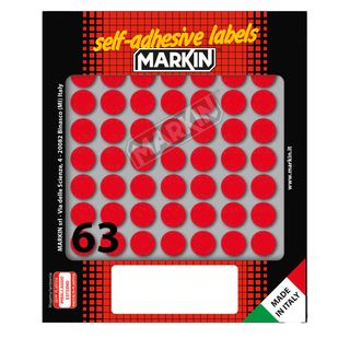 Etichette adesive tonde - in carta - permanenti - diametro 14 mm - 63 et/fg - 1…