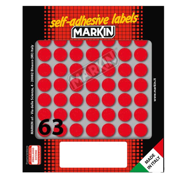 Etichette adesive tonde - in carta - permanenti - diametro 14 mm - 63 et/fg - 1…