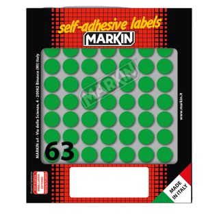 Etichette adesive tonde - in carta - permanenti - diametro 14 mm - 63 et/fg - 1…