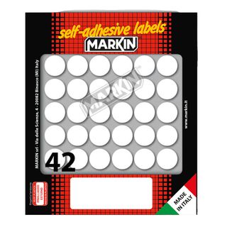 Etichette adesive tonde - in carta - permanenti - diametro 18 mm - 42 et/fg - 1…