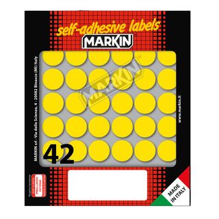 Etichette adesive tonde - in carta - permanenti - diametro 18 mm - 42 et/fg - 1…