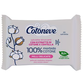 Salvietta struccante - pelli delicate - cotone - Cotoneve - conf. 20 pezzi