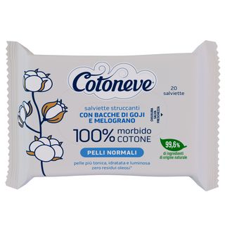 Salvietta struccante - pelli normali - cotone - Cotoneve - conf. 20 pezzi