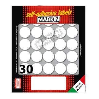Etichette adesive tonde - in carta - permanenti - diametro 22 mm - 30 et/fg - 1…