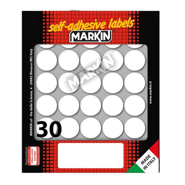 Etichette adesive tonde - in carta - permanenti - diametro 22 mm - 30 et/fg - 1…