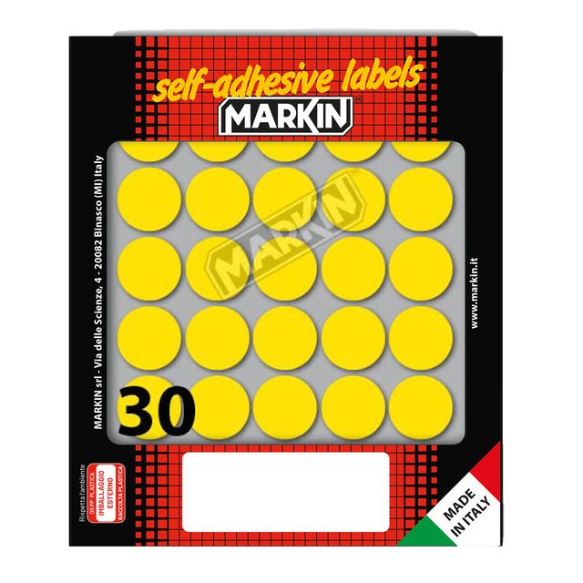 Etichette adesive tonde - in carta - permanenti - diametro 22 mm - 30 et/fg - 1…