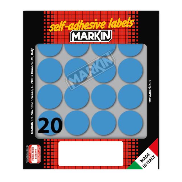 Etichette adesive tonde - in carta - permanenti - diametro 27 mm - 20 et/fg - 1…