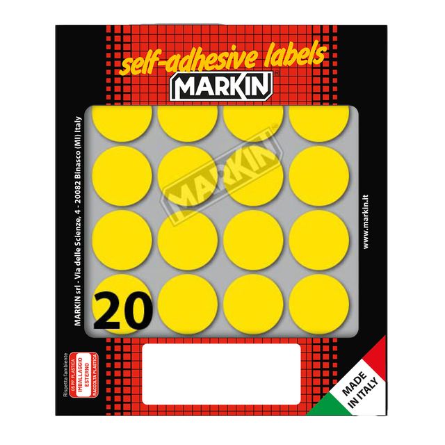 Etichette adesive tonde - in carta - permanenti - diametro 27 mm - 20 et/fg - 1…