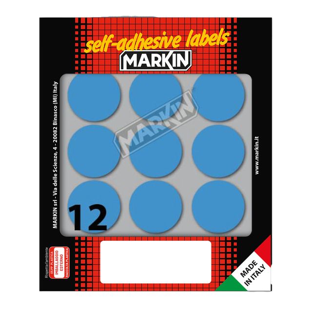 Etichette adesive tonde - in carta - permanenti - diametro 34 mm - 12 et/fg - 1…