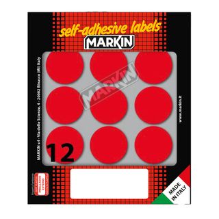 Etichette adesive tonde - in carta - permanenti - diametro 34 mm - 12 et/fg - 1…
