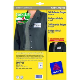 Etichette badge - in seta acetata - laser - rimovibili - 80 x 50 mm - 10 et/fg …