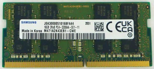 Samsung M471A2K43EB1-CWE - 16 GB - 1 x 16 GB - DDR4 - 3200 MHz - 260-pin SO-DIMM