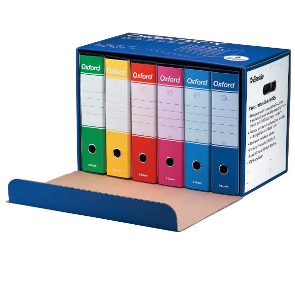 Scatola registratori Oxford G85 - dorso - 8 cm - protocollo 23 x 33 cm - colori…
