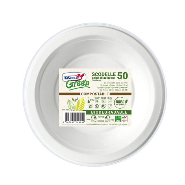 Scodelle biodegradabili - 175mm - Dopla Green - conf. 50 scodelle