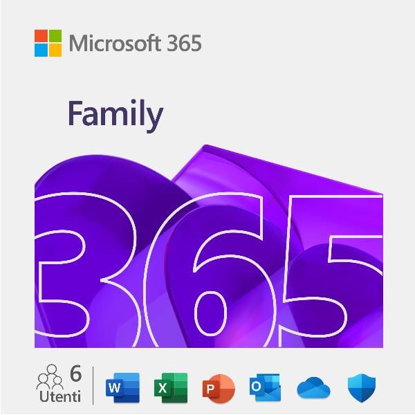Scopri la potenza di <b>Microsoft Office 365 Family</b> con 6 licenze multiling…