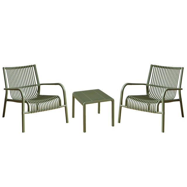 Set da giardino Bamby con poltrone e tavolino verde Verdelook