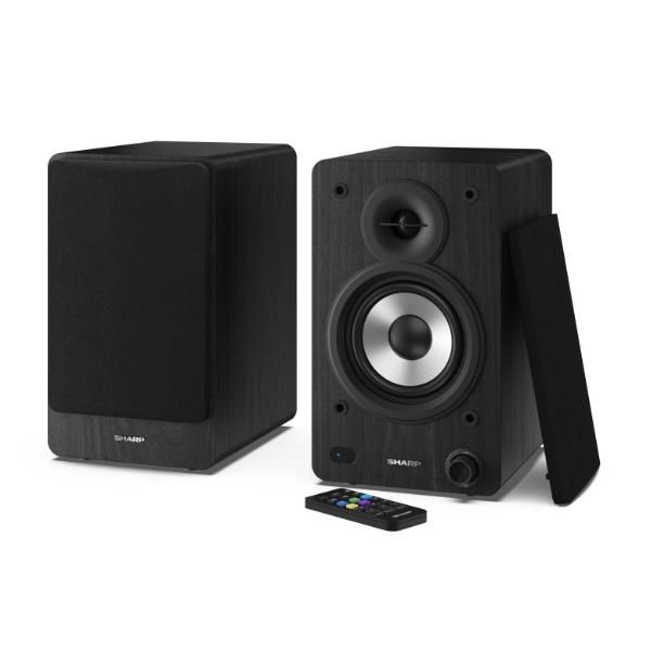 Sharp Bookshelf Speakers, 2-vie, 2.0 canali, Con cavo e senza cavo, 60 W, Nero