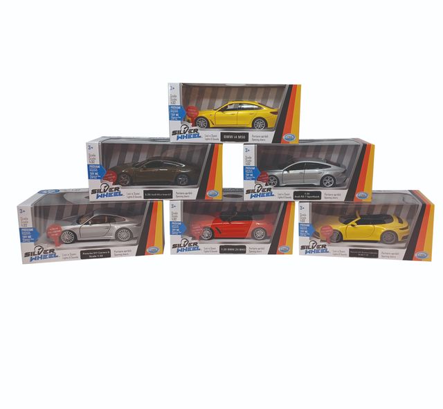 Silver Wheel - Auto tedesche a licenza sc.1:28 / 1:32, luci, suoni, retrocarica…