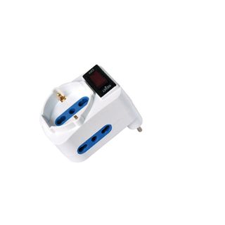 Adattatore con spina 10A orizzontale - 2 prese bipasso 10/16A + 1 presa Schuko …