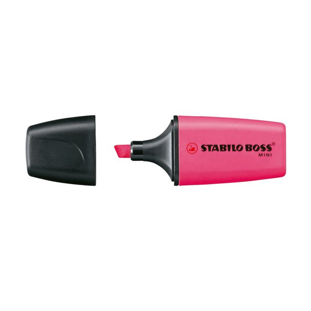Evidenziatore Boss Mini - punta a scalpello - tratto 2 - 5 mm - rosa 56 - Stabi…
