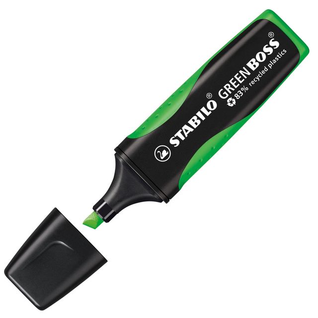 Evidenziatore Green Boss - punta a scalpello - tratto 2 - 5 mm - verde 33 - 83%…