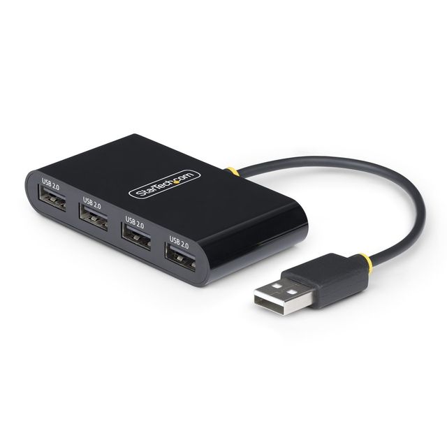 StarTech.com 4-Port USB 2.0 Hub, USB Bus Powered, Small Travel Mini USB Hub, US…