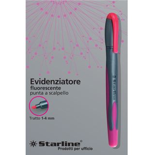 Evidenziatore a penna - punta scalpello - tratto da 1,0-4,0mm - fucsia - Starli…