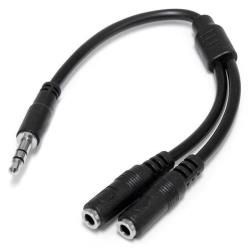 StarTech.com Cavo splitter stereo slim - Maschio 3,5 mm a 2 femmina 3,5 mm - Ri…