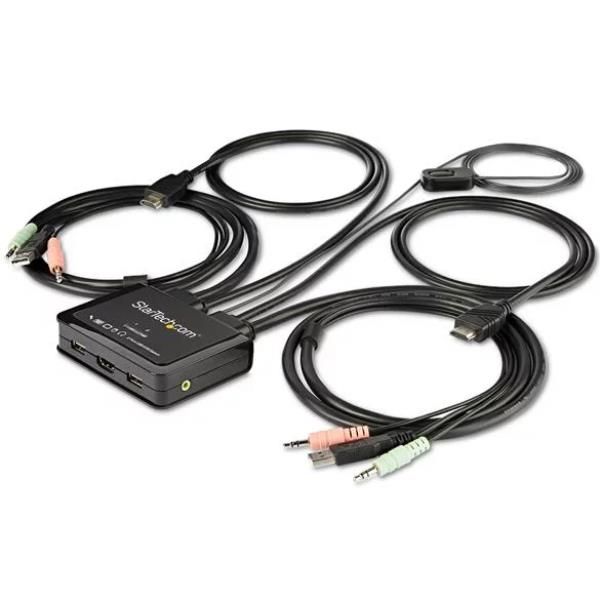 StarTech.com Switch KVM HDMI a 2 porte con cavi integrati - USB 4K 60 Hz (SV211…