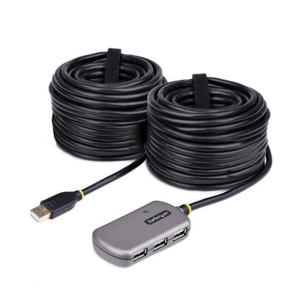 StarTech.com USB Extender Hub, 24m USB 2.0 Extension Cable with 4-Port USB Hub,…