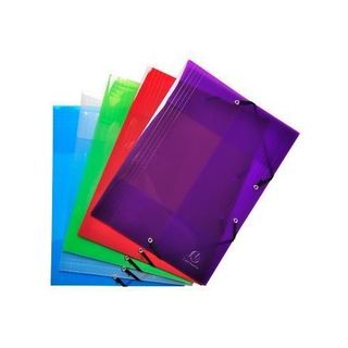 Exacompta Crystal - Cartelletta a 3 lembi - per A4 - traslucido, colori assorti…