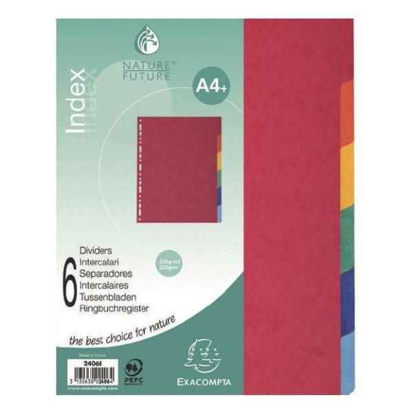 Exacompta Nature Future - Divisorio - 6 parti - per A4 Maxi - con schede