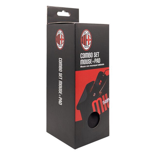 TECHMADE COMBO SET GAMING MOUSE + PAD UFFICIALE MILAN TM-XJG36-MIL