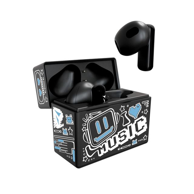 TECHMADE EARBUDS CON PATTERN BLU TM-XM