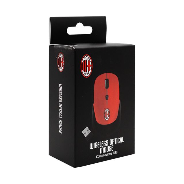 TECHMADE MOUSE SENZA FILO UFFICIALE MILAN ROSSO TM-XJ35-MILRED