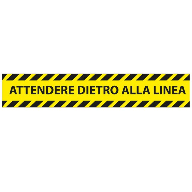 Adesivo da terra - "attendere dietro alla linea" - 45 x 8 cm - Studio T - conf.…