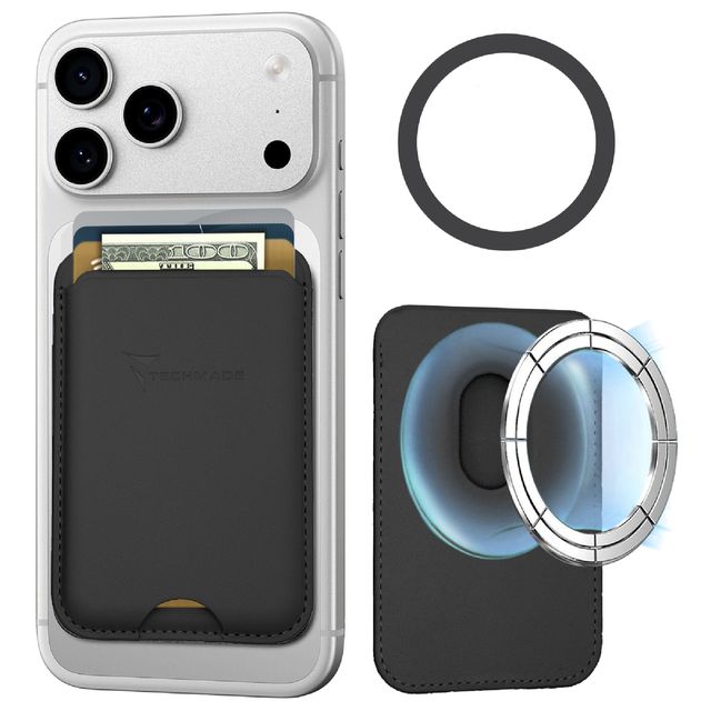 TECHMADE SMART WALLET SLIM DESIGN MAGNETIC 3 CARTE BLACK