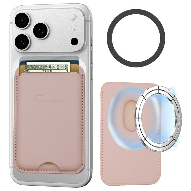TECHMADE SMART WALLET SLIM DESIGN MAGNETIC 3 CARTE BLACK PINK
