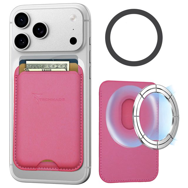 TECHMADE SMART WALLET SLIM DESIGN MAGNETIC 3 CARTE DARK PINK